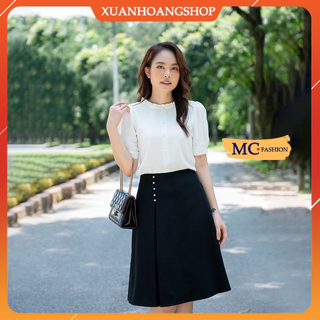Chân Váy Chữ A Công Sở Nữ, Lưng Cao, Dáng Xòe Mc Fashion, Chất Co Giãn, Đủ Size, Màu Đen Cv0471 | BigBuy360 - bigbuy360.vn