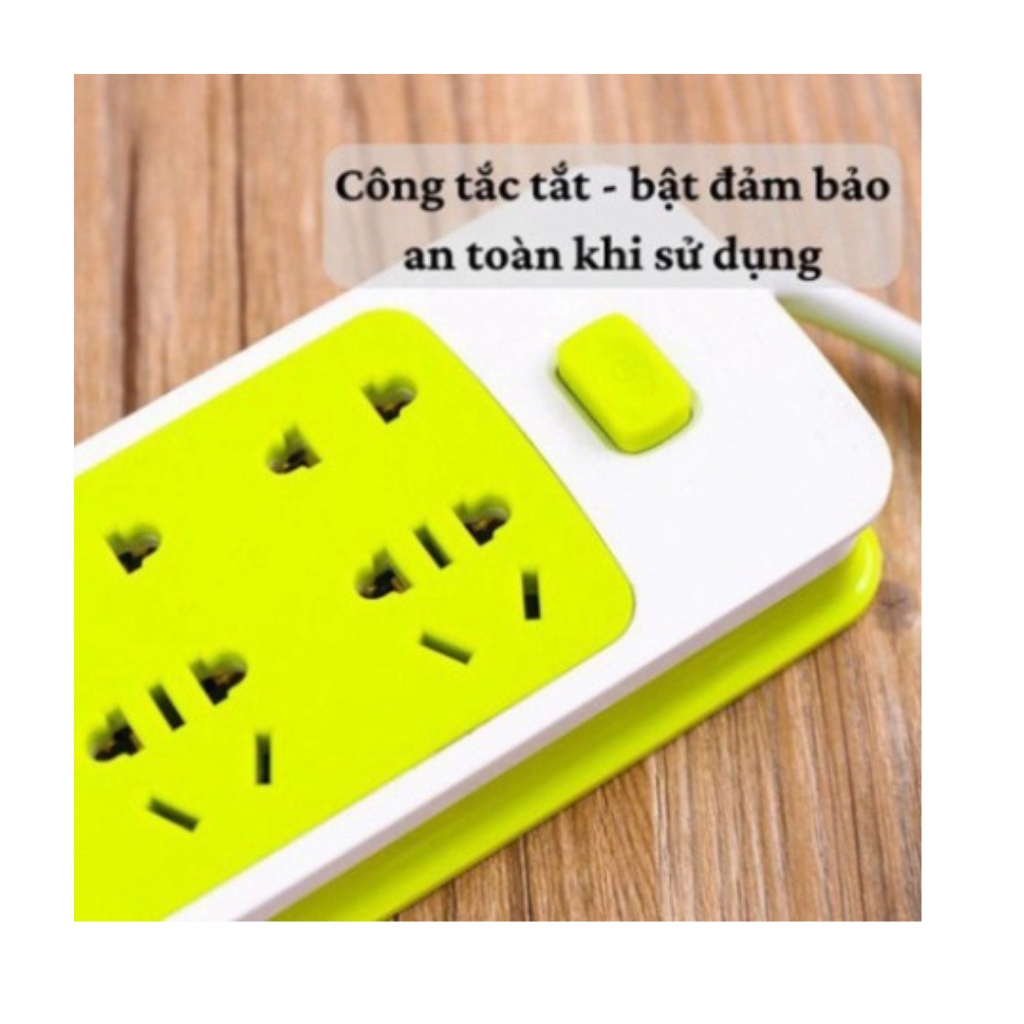 Ổ Điện - Ổ Cắm Điện Đa Năng Chống Giật -Ổ Cắm Điện Thông Minh Kèm Cổng Sạc USB (6 phích cắm+3 USB 5v-2.4A)