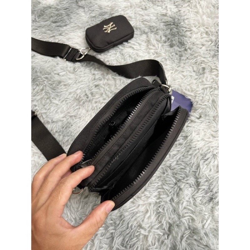 Túi đeo chéo nam nữ unisex MLB Mono kèm túi nhỏ họa tiết thêu đẹp đi chơi, dạo phố, du lịch