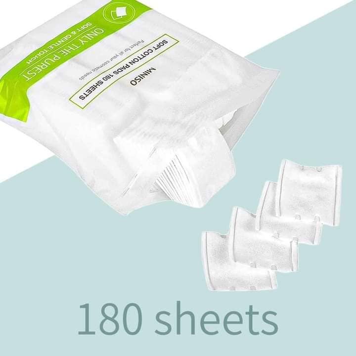 Bông tẩy trang Miniso Nhật 3 lớp 180 miếng và 1000 miếng cotton pads có hộp đựng Rose.beautify