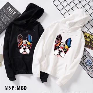 Áo hoodie nam nữ chó kính đỏ có bigsize đến hơn 100kg vải nỉ bông dày dặn