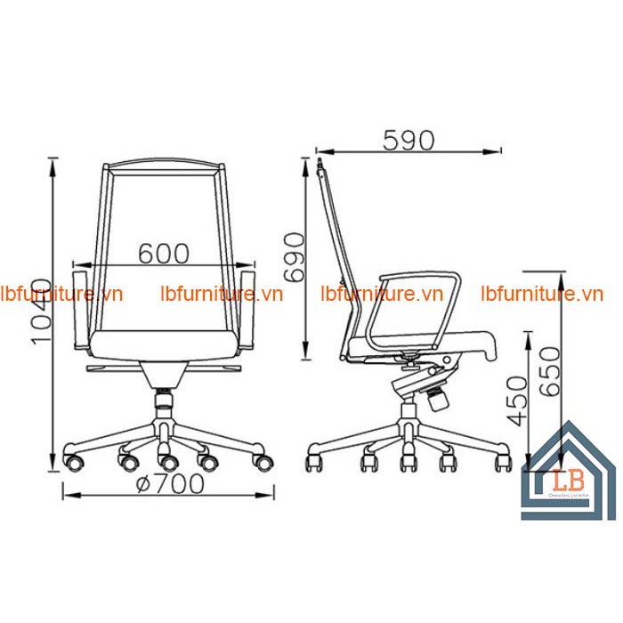 Ghế xoay cao cấp nhập khẩu LBF4B1