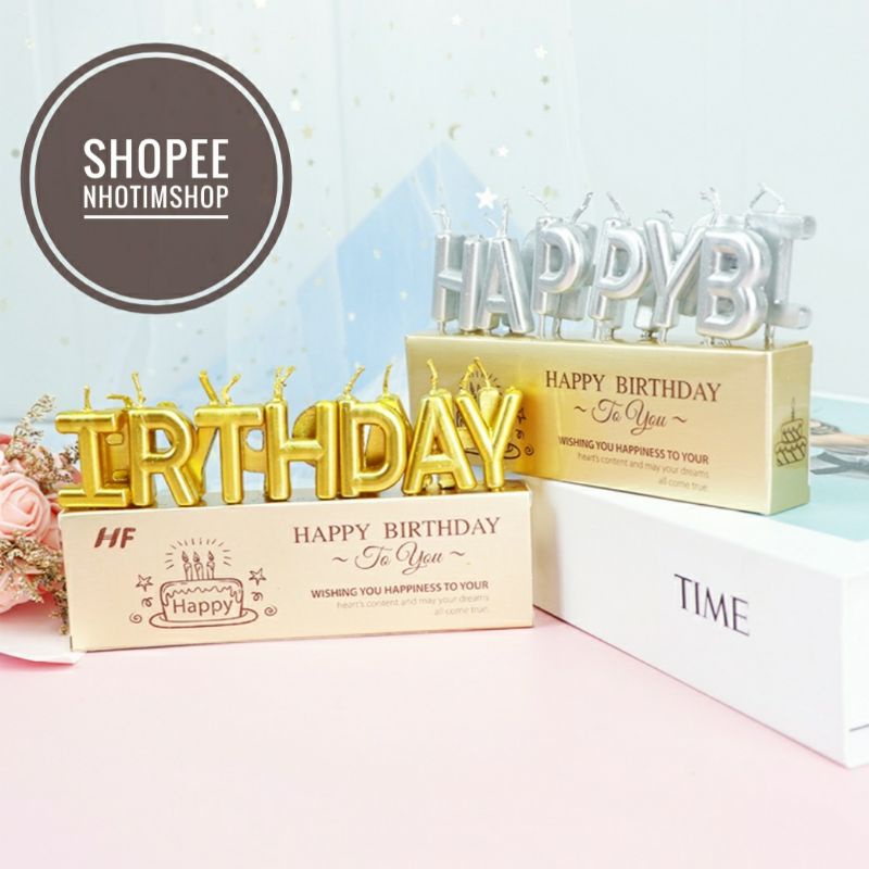 Bộ nến chữ Happy Birthday trang trí bánh sinh nhật