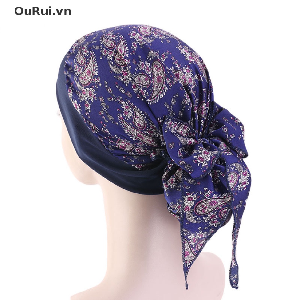 Khăn choàng đầu dạng mũ turban không buộc sẵn dành cho phụ nữ rụng tóc ung thư mới
