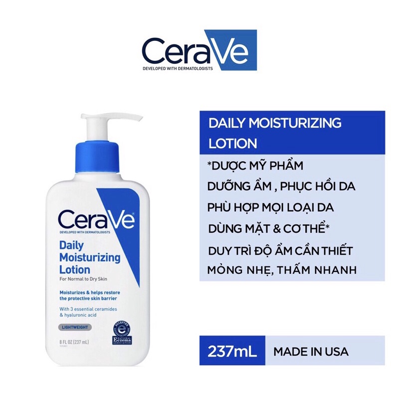 Kem dưỡng ẩm Cerave Daily Moisturizing Lotion cấp ẩm phục hồi da