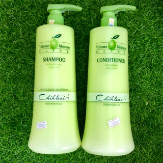 Cặp dầu gội xả siêu mượt Chihtsai Volume Moisture Olive Shampoo & Conditioner 1000ml
