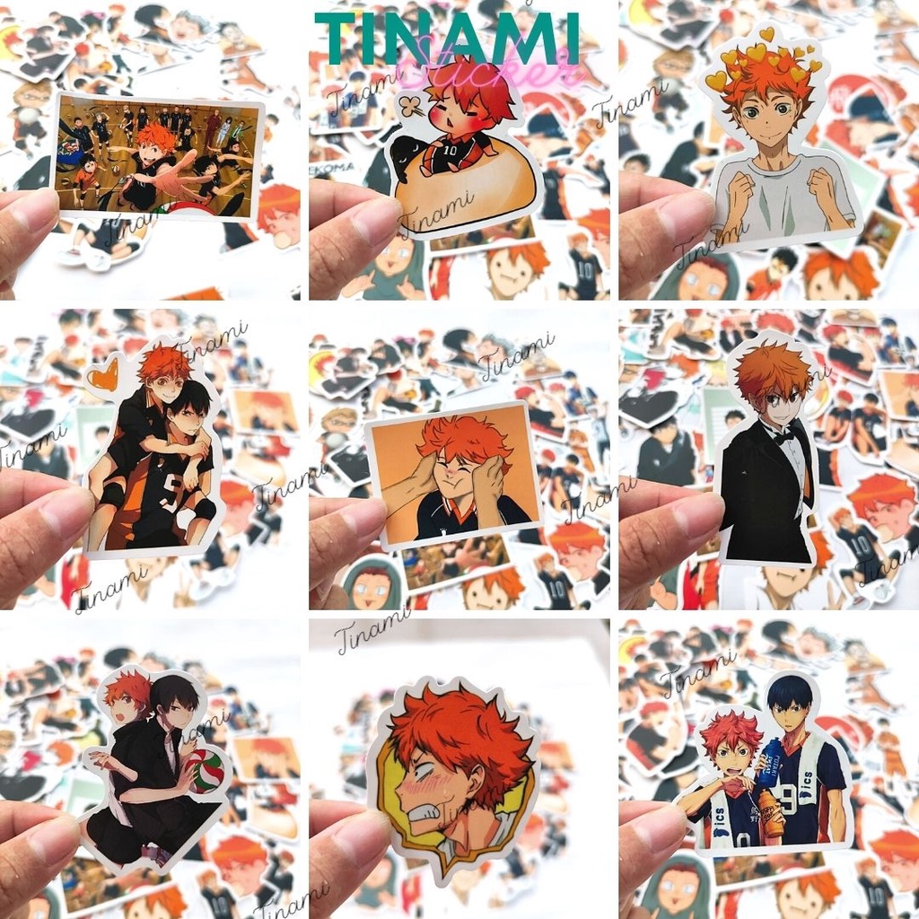 50 Sticker Vua bóng chuyền Haikyuu hình dán anime manga chống nước trang trí làm quà cho fan Tinami HAIKYUU-001
