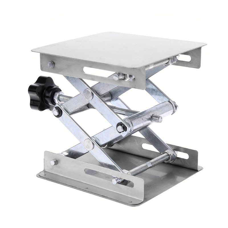 SUN Laboratory Lifting Platform Stand Rack Scissor Jack Bench Lifter Table Lab 100x100mm Stainless