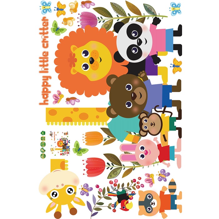 Decal dán tường Happy little critter trang trí phòng cho bé