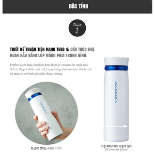 Bình Giữ Nhiệt Lock&Lock Feather Light LHC4131BKR (450ml)