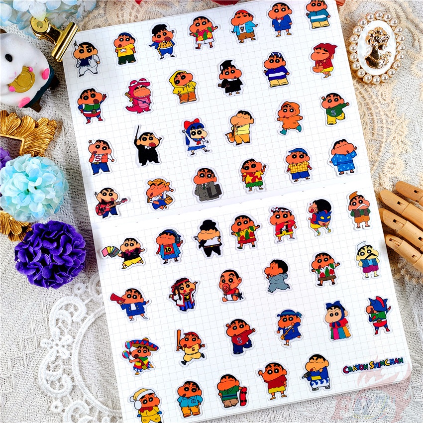 ★★★ Sticker Dán Trang Trí Nhật Ký Hình Cậu Bé Bút Chì Shin-chan Q-8 ★★★ Bộ 50 Miếng Dán Trang Trí Album Thời Trang DIY Kích Thước 2~3cm