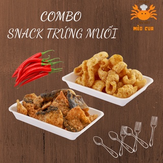 Combo Snack Trứng Muối: Da heo trứng muối, Da cá trứng muối - Combo đồ ăn vặt - Ăn Vặt Mèo Cua