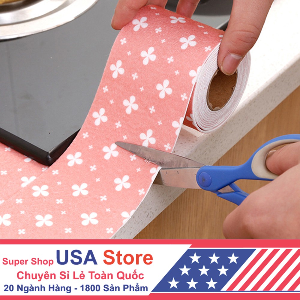 AN Cuộn Decal Băng Dính Trang Trí Hoa Văn - Chống Thấm Nhà Bếp (Chọn Màu Và Size 2.5 - 3 Mét)