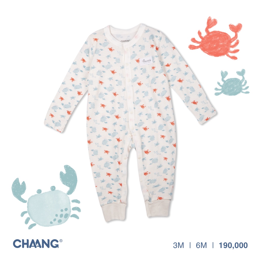 [CHAANG]Bộ body dài cúc giữa Sea cua nhỏ cho bé