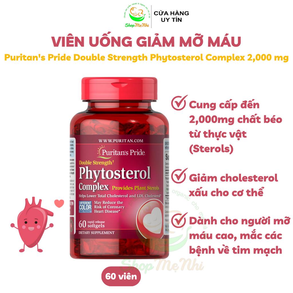 VIÊN UỐNG GIẢM MỠ MÁU PHYTOSTEROL PURITAN’S PRIDE DOUBLE STRENGTH PHYTOSTEROL 2000MG 60 Viên.