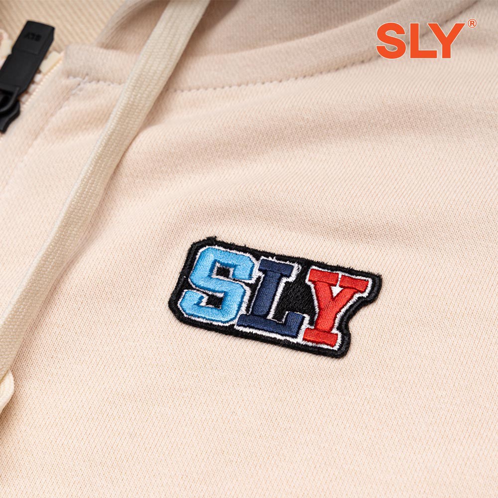 Áo Hoodie Nỉ Chân Cua SLY Sticker màu Tan