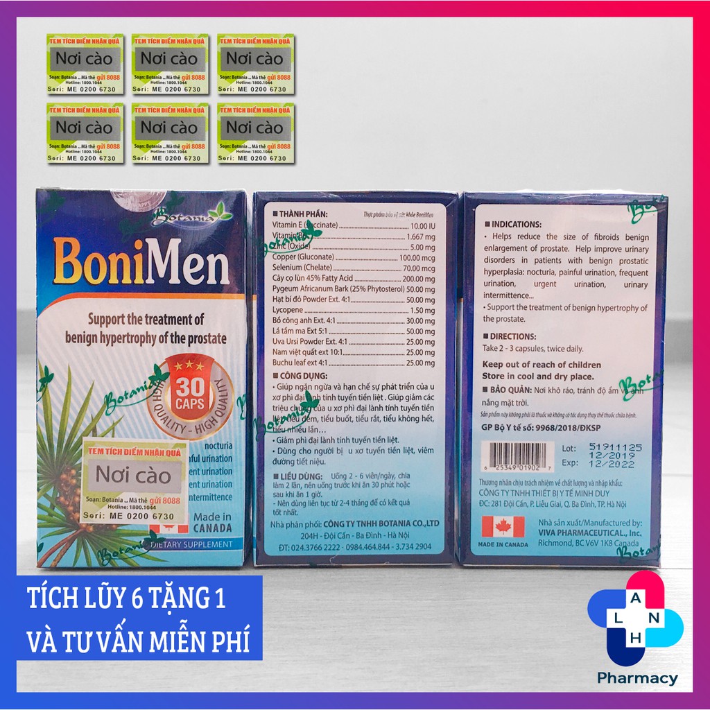 BONIMEN - Hỗ trợ giảm phì đại lành tính tuyến tiền liệt.