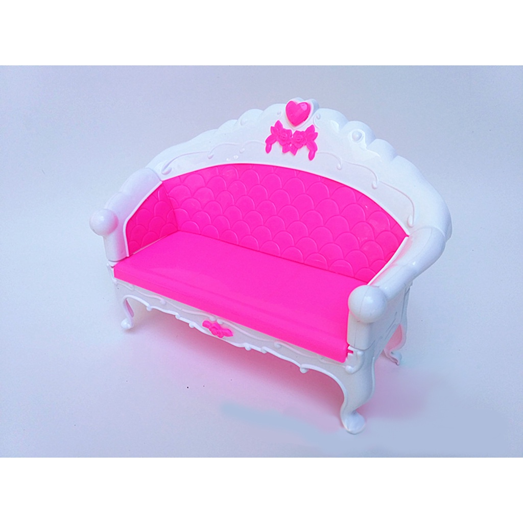 Nội thất nhà búp bê bộ bàn ghế sofa hồng 6 chi tiết nội thất phòng khách cho nhà búp bê