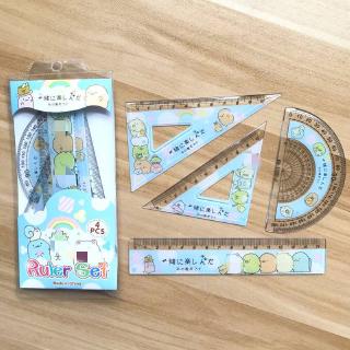 Bộ thước đo 60°/45° 15cm tiện dụng SUMIKKO GURASHI 15cm nguồn hàng buôn sỉ  Kỳ lân Cái thước