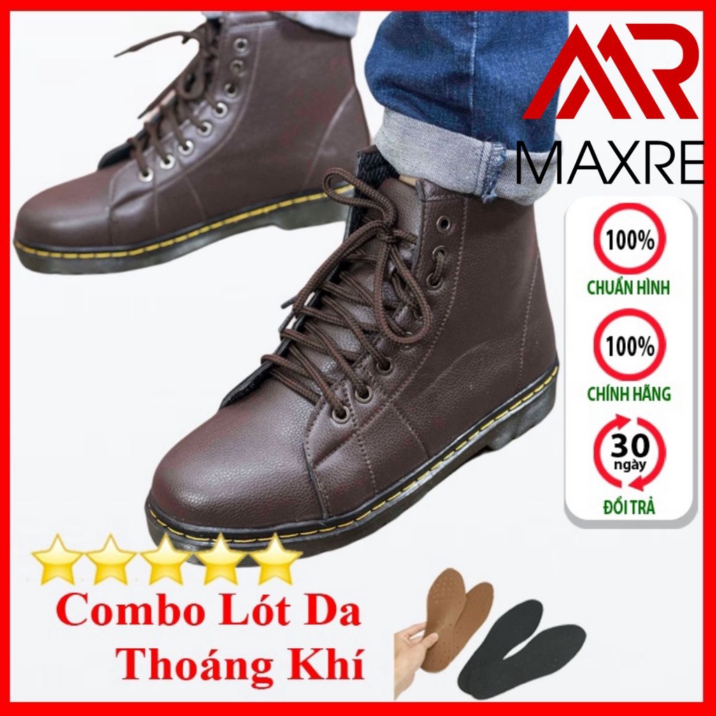 Giày Da Nam MAXRE Boot Cổ Cao Chất Đẹp Cao Cấp,Đế Khâu Chắc Chắn Form Mạnh Mẽ,Cực Nam Tính Màu Nâu- Đủ size M89-N(L)