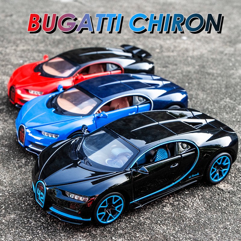 Mô Hình Xe Ô Tô Bugatti Chiron Có Đèn Và Âm Thanh Bằng Hợp Kim Tỉ Lệ 1: 32 Cho Bé Trai