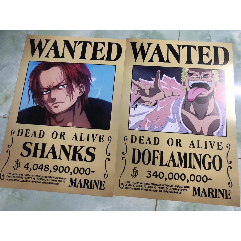 Poster truy nã anime Onepiece 42*29cm