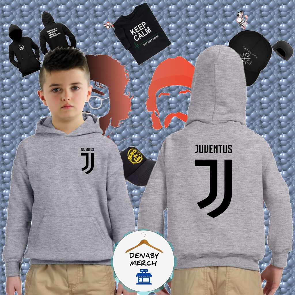 Áo Khoác Denim Có Mũ Trùm Đầu Phong Cách Juventus Cho Bé
