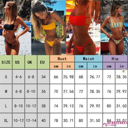 Bikini 2 mảnh màu vàng kẻ sọc dọc xinh xắn | BigBuy360 - bigbuy360.vn