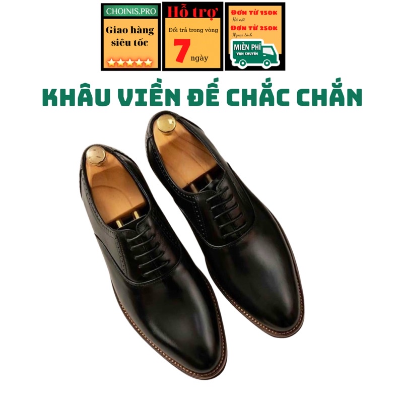 Giày tây nam buộc dây Da bò nhập khẩu nguyên miếng cao cấp tại CHOINIS