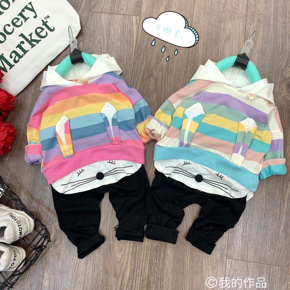 Bộ mèo cầu vồng siêu xinh cho bé gái - BCV