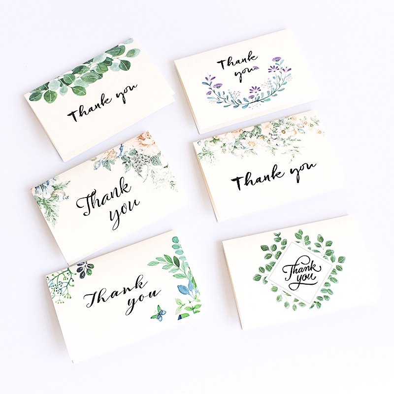 Set 6 Tấm Thiệp &quot;Thank You&quot; Kiểu Hàn Quốc