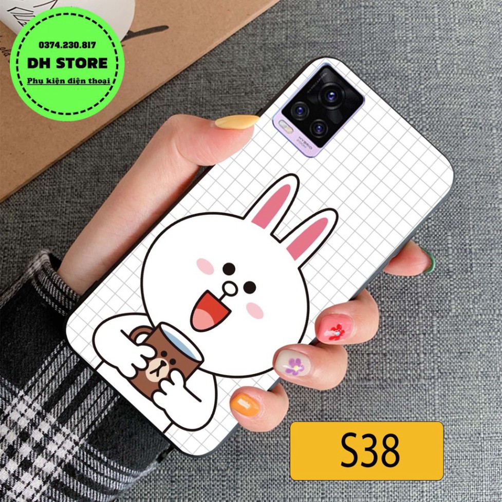[ NEW ] Ốp lưng điện thoại Vivo V20 in hình gấu brown và thỏ cony đáng yêu, ngộ nghĩnh.