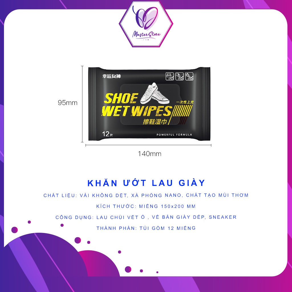 Khăn giấy ướt lau giày Shoe Wet Wipes, khăn vệ sinh giày Sneaker Master Store