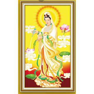 tranh phật mẹ quan âm 45cm×75cm (chưa đính đá)