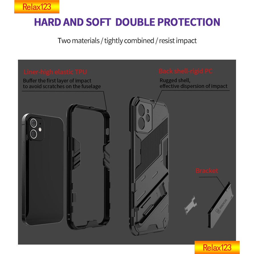 Ốp điện thoại TPU chống rơi có giá đỡ bảo vệ 360 độ cho iPhone 8 7 6S 6 Plus SE2