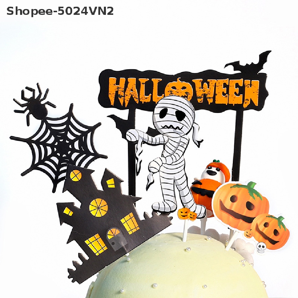 1 set Phụ Kiện Trang Trí Bánh Kem Phong Cách Halloween