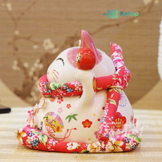 Mèo May Mắn Tài Lộc Thịnh Vượng Buôn May Bán Đắt 20cm KEITOP MANEKI-015