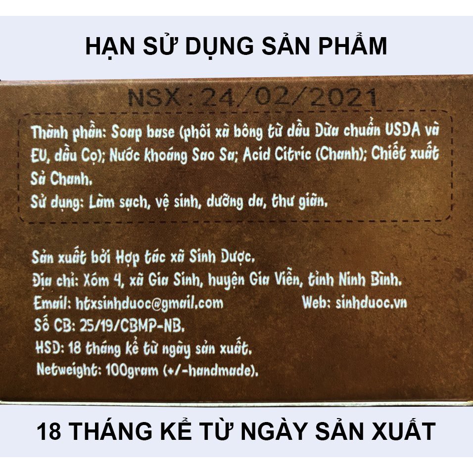 Xà Bông Sinh Dược - Xà Bông Chanh Sả 100% Thiên Nhiên | BigBuy360 - bigbuy360.vn