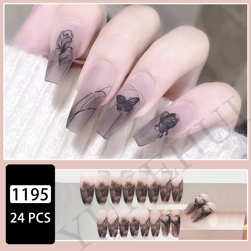 Bộ 24 móng tay giả ngắn trang trí móng tay đẹp cho nữ