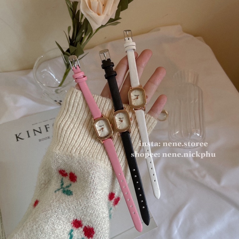 Đồng hồ nữ WGGANG chính hãng mặt chữ nhật dây nhiều màu 26mm vintage | BigBuy360 - bigbuy360.vn