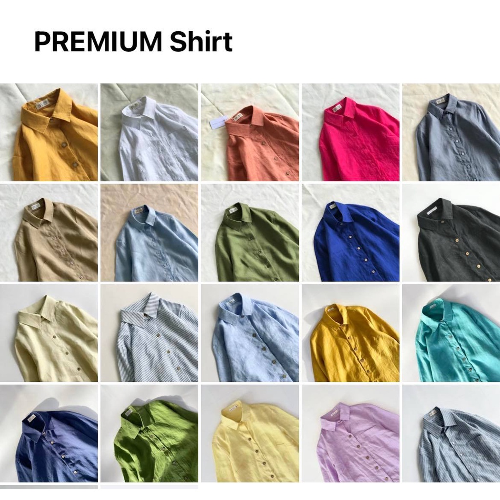 Áo sơ mi linen 20 màu 100% PURE LINEN - CÓ SẴN