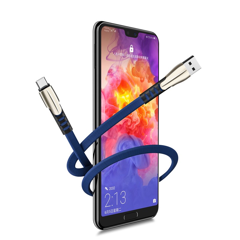 Dây Cáp Sạc Dữ Liệu Usb Loại C Bằng Hợp Kim Kẽm Cho Apple Android