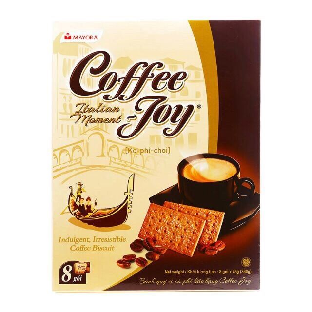 Hộp bánh quy vị cafe Coffee Joy 360gr x 8 packs