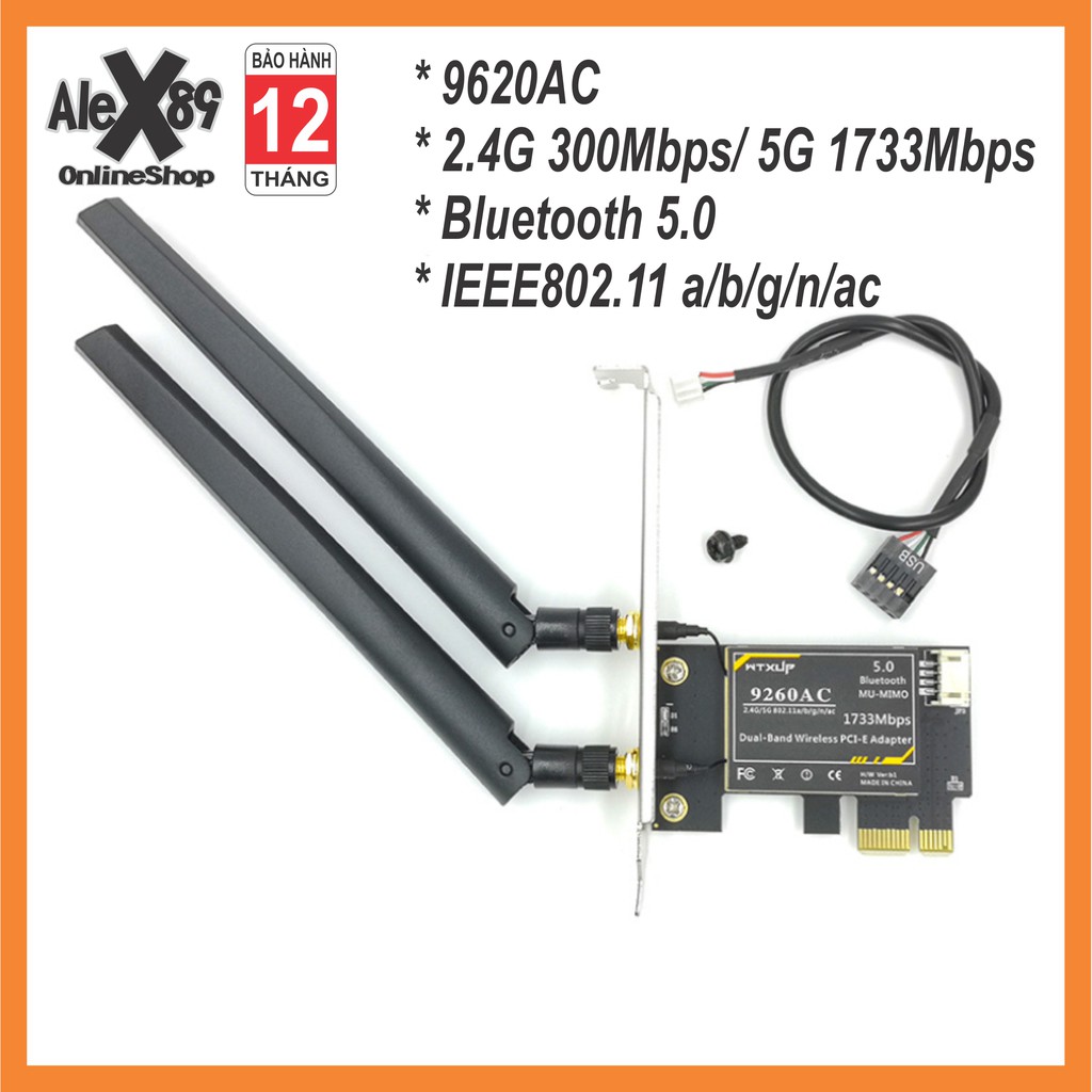 Card Mạng Wifi Cổng PCIE Intel. AX210 / AX200 Wifi 6/6E Giao Tiếp PCIE Bluetooth 5.2/ 5.0