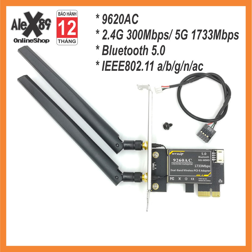 Card Mạng Wifi Intel. AX210 / AX200 / N1202 Wifi 6/6E Giao Tiếp PCIE Bluetooth 5.2/ 5.0 / 4.0