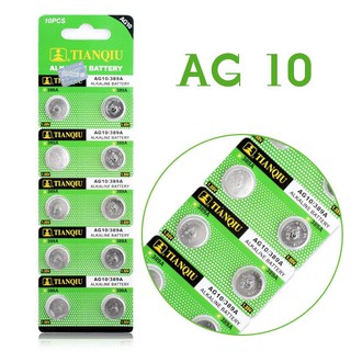 Vỉ 10 Pin cúc áo Alkaline AG10 – LR1130 – LR54 – 189