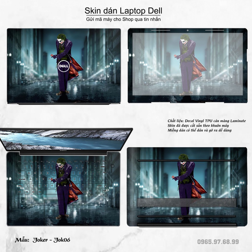 Skin dán Laptop Dell in hình Joker (inbox mã máy cho Shop)