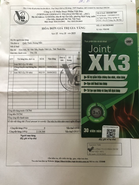 Viên bổ khớp jointxk3- Joint Xk3 - Joint XK3 Việt Đức