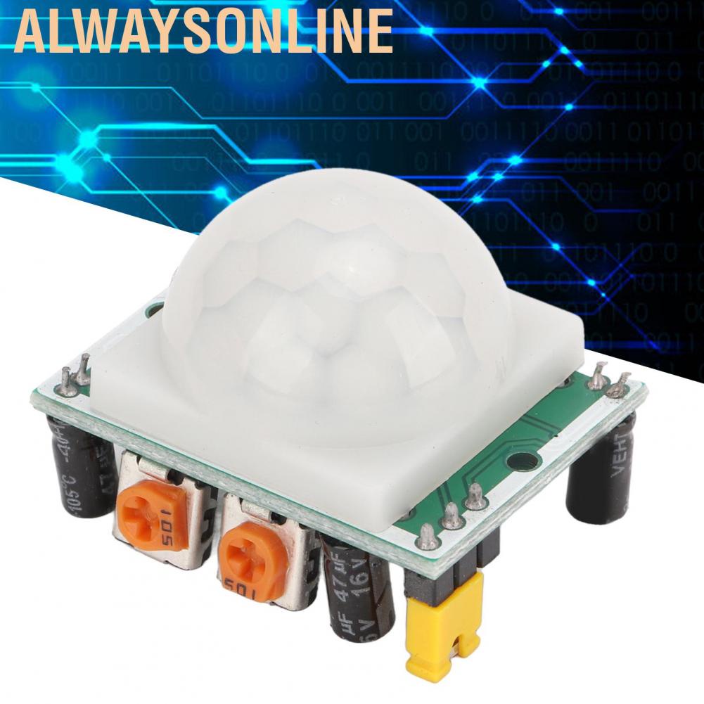 Alwaysonline PIR Human Motion Sensor Module Pyroelectric Infrared Module DC 4.8‑20V for Buzzers Automatic Doors Electric Fans
