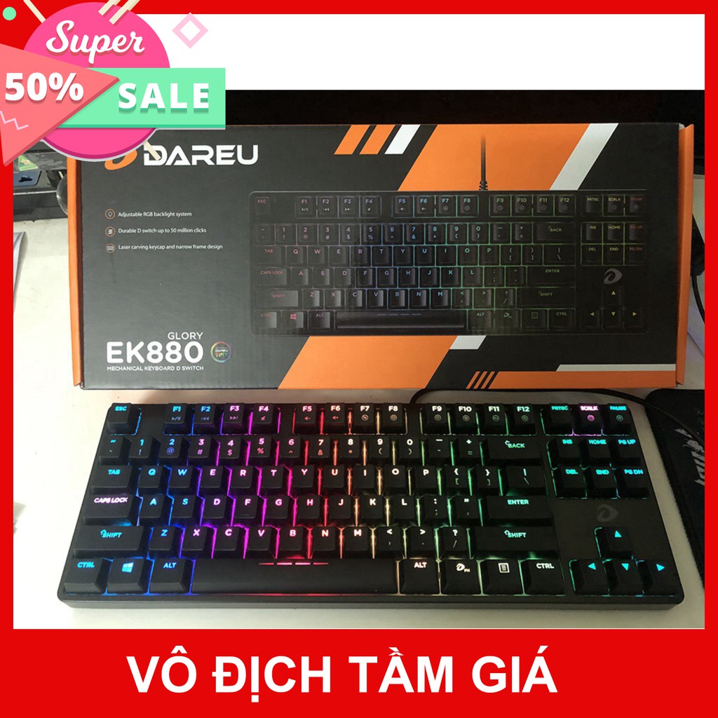 Bàn phím cơ Gaming Dareu EK880 - Mã cũ DK880 - Led RGB - Chính hãng - BH 24 tháng